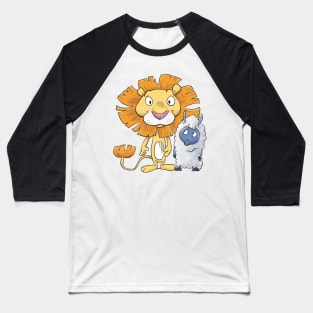 Happy Lion and Lamb Baseball T-Shirt